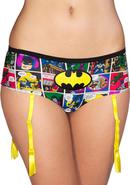 Batman Comic Strip Panty W/garter-medium